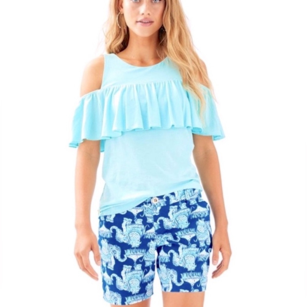 EUC Lilly Pulitzer Jayne Deep Indigo Joy Ride Stretch Shorts
